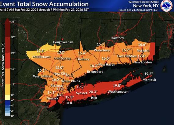 न्यूयोर्क लगायत पूर्वीतटीय क्षेत्रमा भिषण हिमआँधी आउने, तिब्र हावा र बाढीको समेत चेतावनी